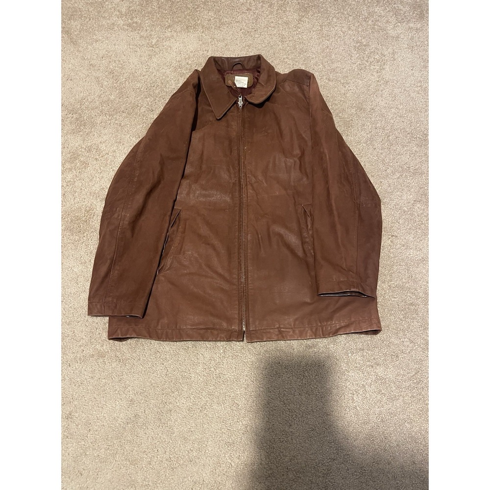 Vintage 80s-90s L.L.Bean brown leather Mid length coat Size Women's Large